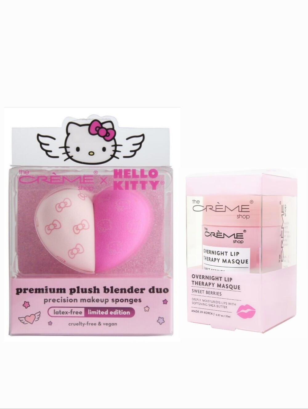 Bundle NIB Creme Shop Hello Kitty Makeup Sponges & Lip Therapy Masque